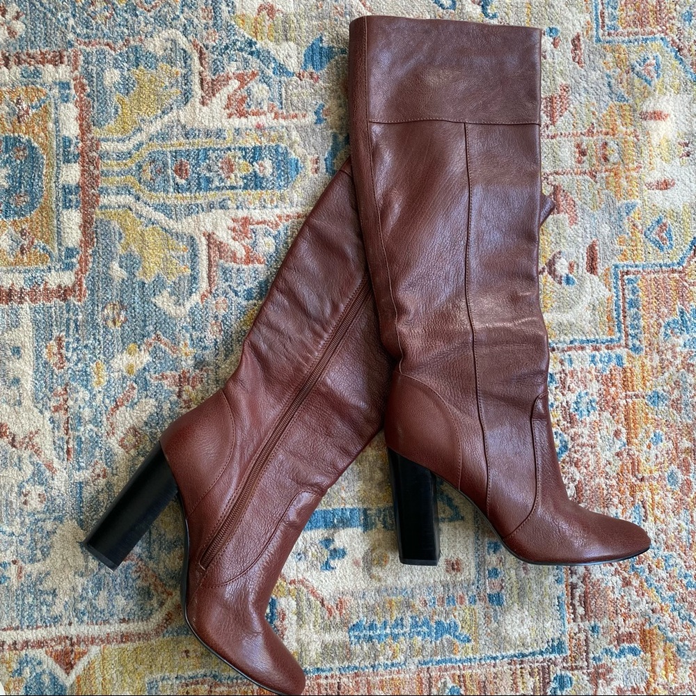 BANANA REPUBLIC Mimi Knee High Leather Tan Brown Boots Size 8.5